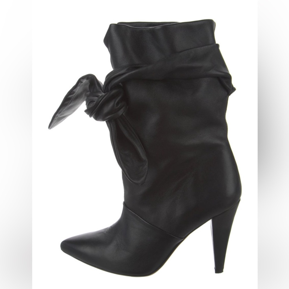 IRO Black Heeled Boots with Bow Detail
